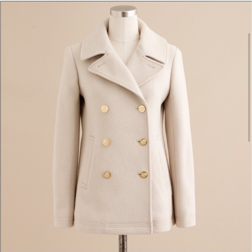 J.Crew Stadium Cloth Italian Wool Majesty Peacoat